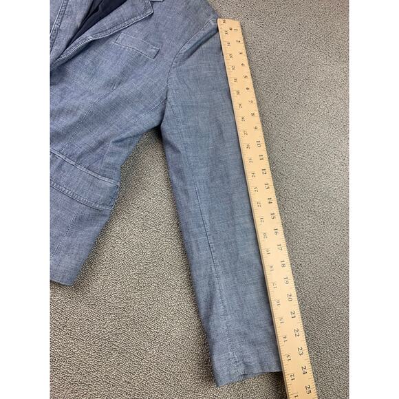 J.Crew Schoolboy Womens Jacket Size 8‎ Blue 100% Cotton Pockets Front Buttons - Picture 9 of 9